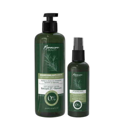 Natural Anti-Hair Loss & Regrowth Duo – Shampoo 300ml & Lotion 100ml – 90-Day Treatment